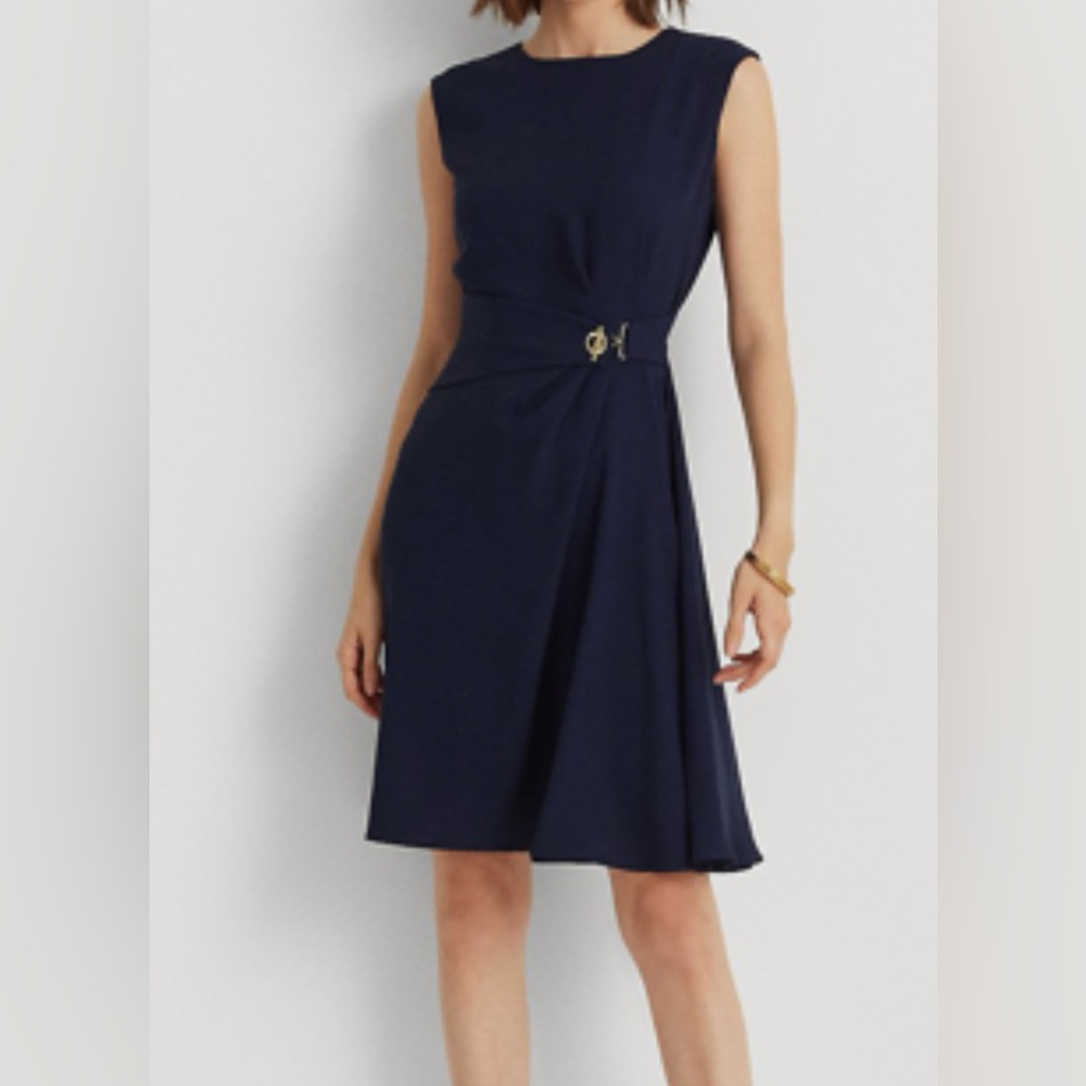 Lauren Ralph Lauren Women's Double-Faced Fit-and-Flare Dress (French Navy)